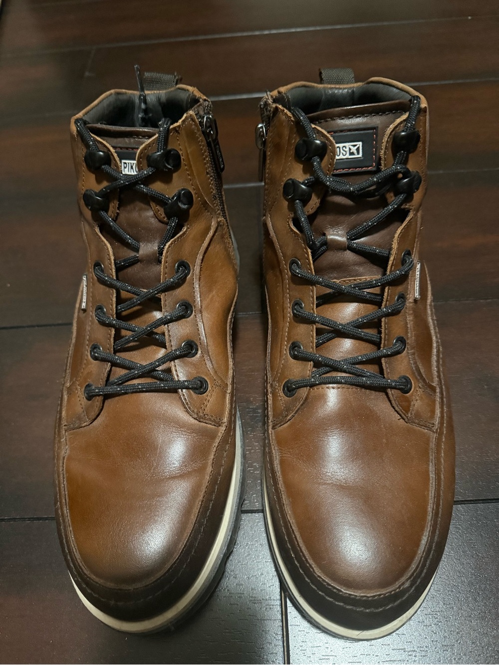 PIKOLINOS Tan Brown Leather Lace-Up Men's Boots